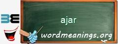 WordMeaning blackboard for ajar